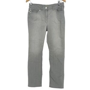 Wms Mid Rise Straight Leg Gray Jeans Comfort Waistband 32x29 Grunge Hipster Boho